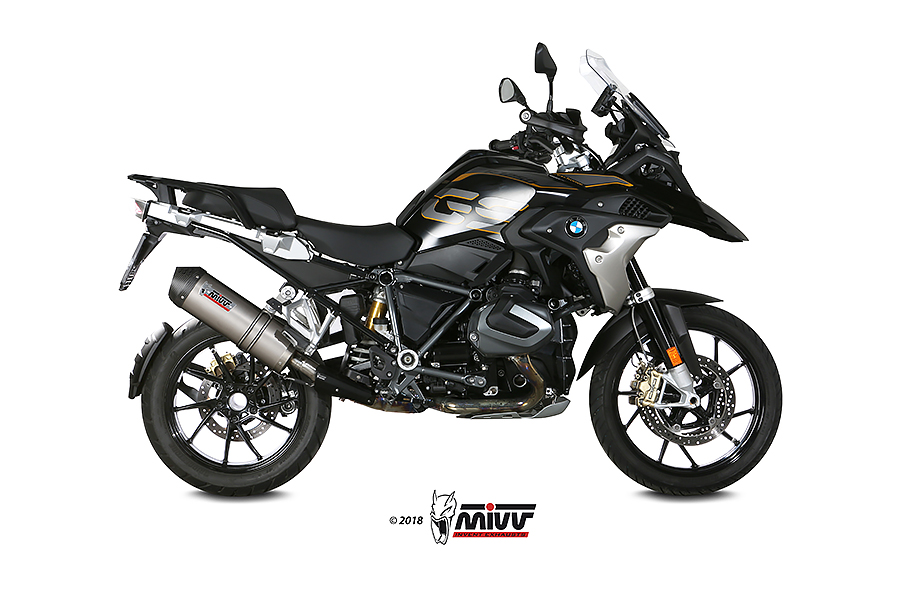 Mivv Slip-On Oval Titan con tapa carbono BMW R 1250 GS / Adventure 2019-23