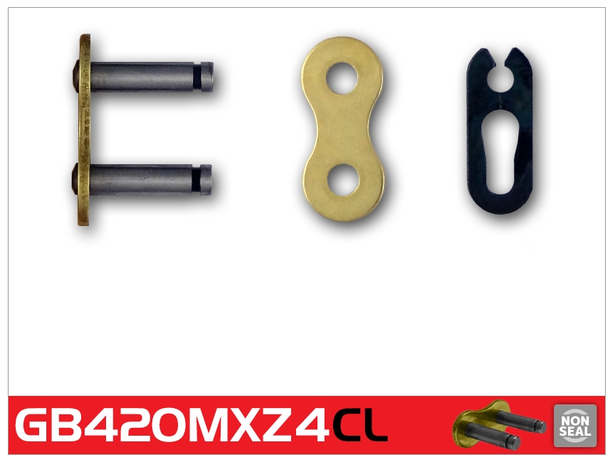 RK Eslabón 420MXZ4 Enganche Clip Rápido en Color Oro