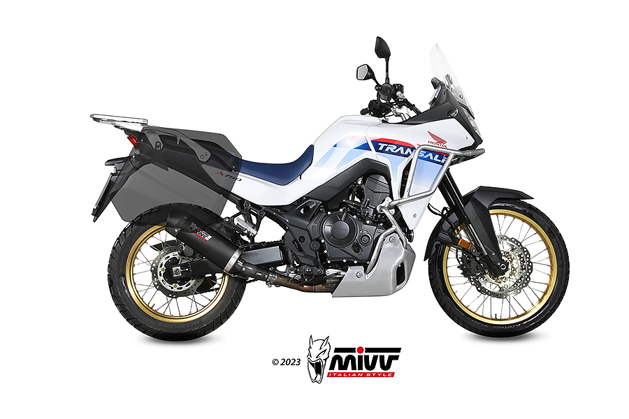 Mivv Slip-On Oval Black con tapa carbono Honda XL750 Transalp 2023-24