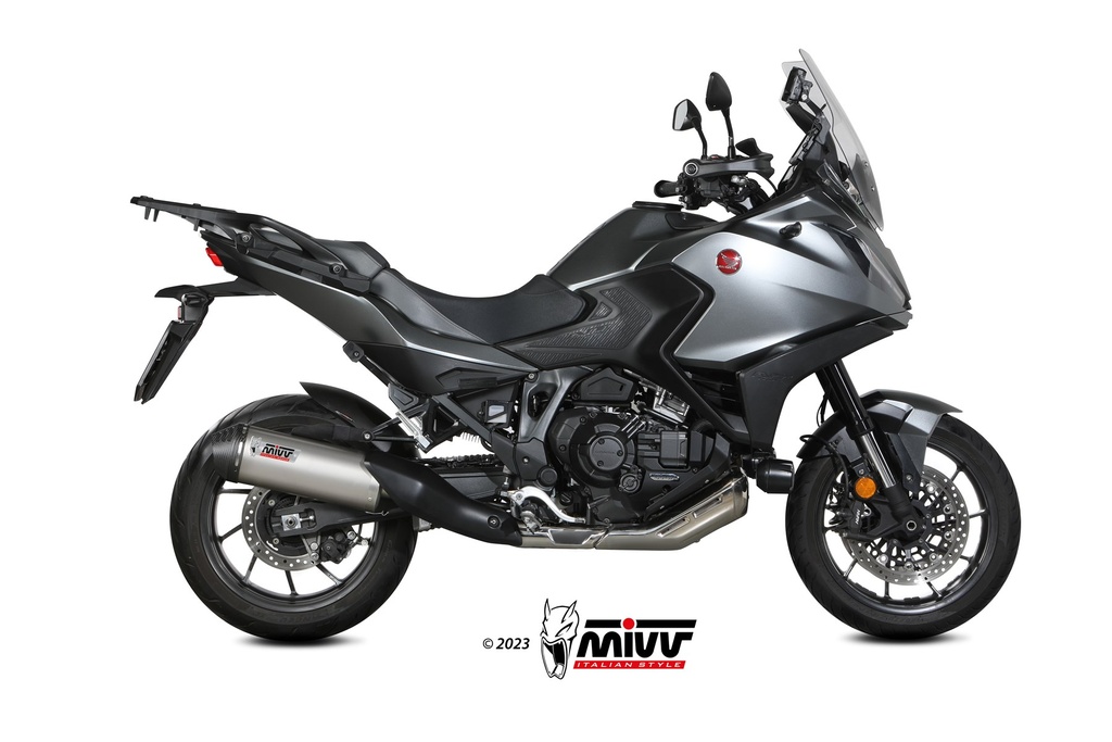 Mivv Slip-On OVAL Titanium con tapa en carbono Honda NT 1100 2022-24