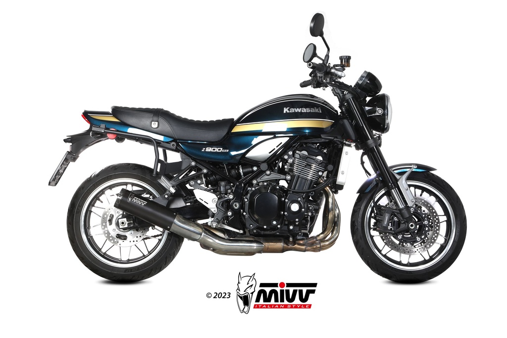 Mivv Slip-On HR-1 Black con tapa en carbono Kawasaki Z900 RS 2018-24