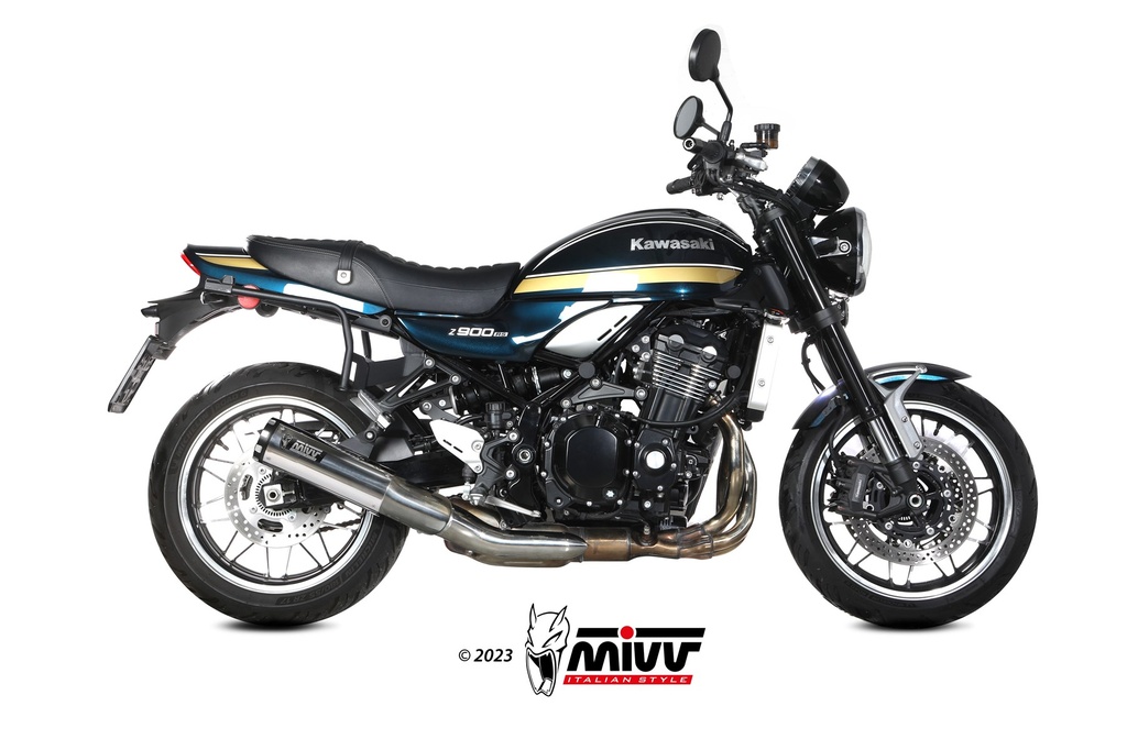 Mivv Slip-On HR-1 POLISHED St. Steel Kawasaki Z900 RS 2018-24