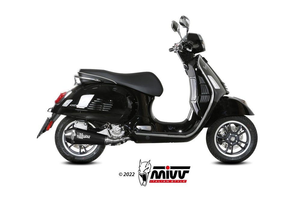 Mivv Slip-On Delta Race Black Piaggio Vespa GTS 300 2021-24