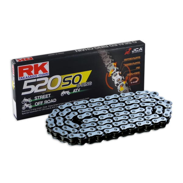 RK Cadena 520SO con 108 Eslabones Enganche para Remachar