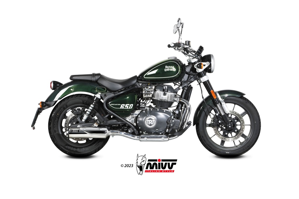 Mivv 2 Slip-On HR-1 POLISHED St. Steel Royal Enfield Super Meteor 650 2023-24
