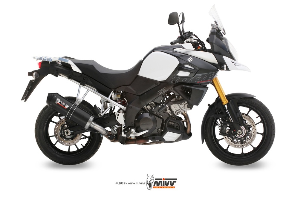 Mivv Slip-On Oval carbono con tapa carbono Suzuki DL V-Strom 1000/XT 14-20 / V-Strom 1050/XT 20-24
