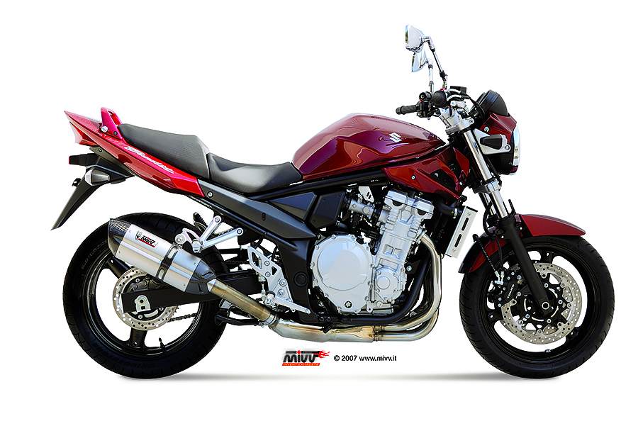 Mivv Slip-On Suono St. Steel con tapa carbono Suzuki GSF 650 Bandit 2007-15 / GSX 650 F 2008-15
