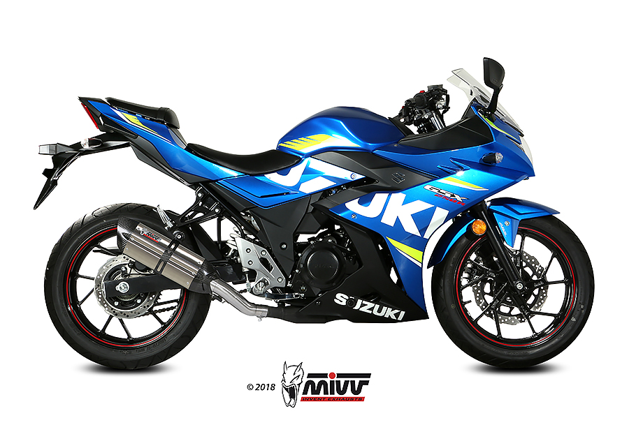 Mivv Slip-On Suono St. Steel con tapa carbono Suzuki GSX 250 R 2017-20