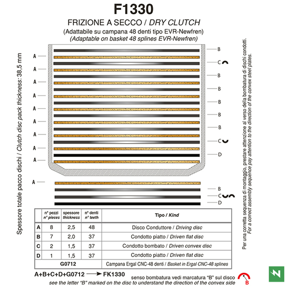 Juego completo discos de embrague z48_(exF1582ACOR) F1330AC