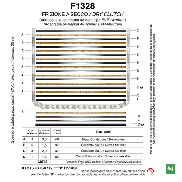 Juego de discos de embrague  z48_(exF1538OR) F1328A
