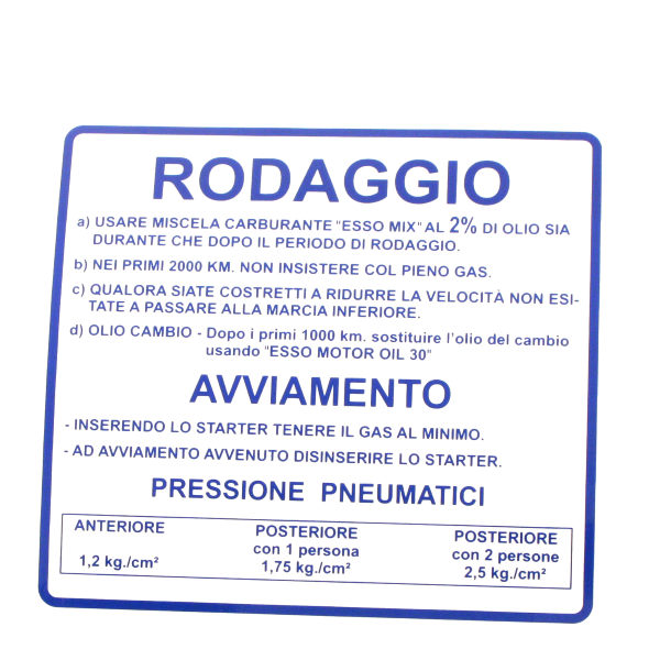 RMS Classic Azul Rodaggio Piaggio Vespa Rally 180-200cc 610170M001