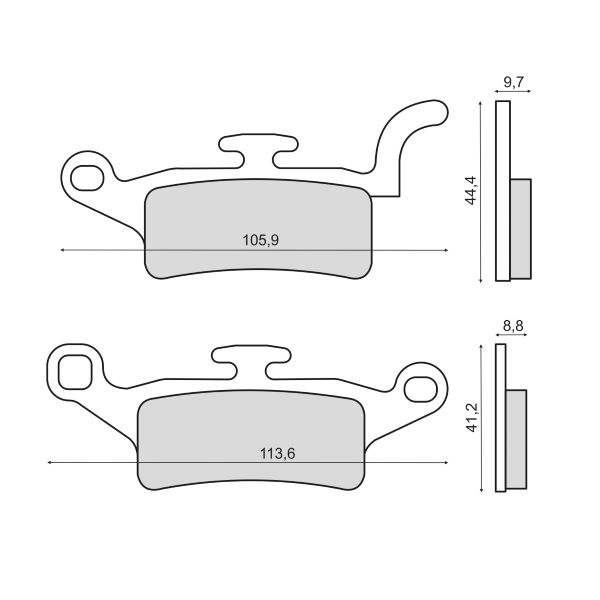 Pastillas de freno orgánicas Yamaha HW Xenter 125-150cc