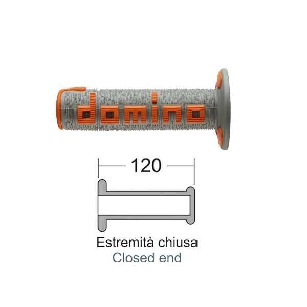 Puños DOMINO Off-road gris / naranja