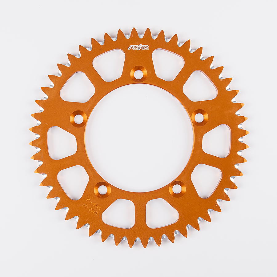 Sunstar Corona de Ergal Triplestar de 48 Dientes en Color Naranja