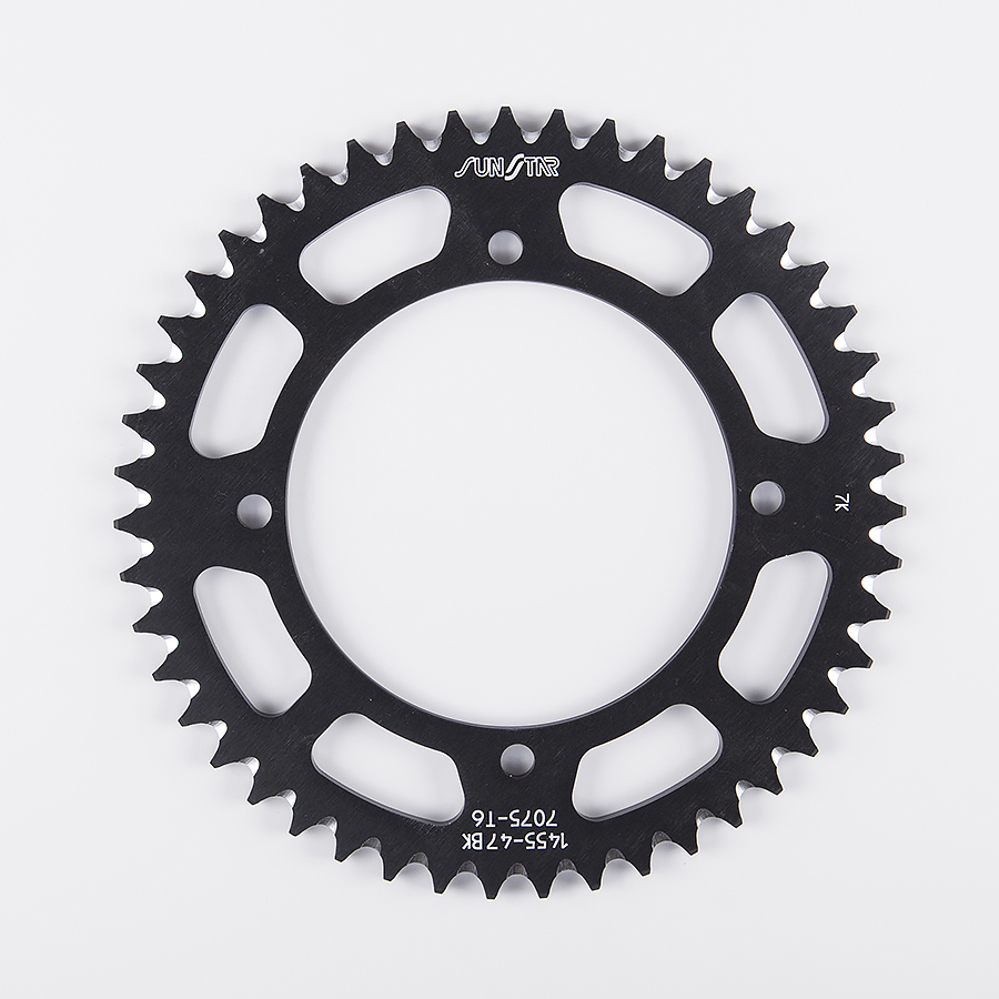 Sunstar Corona de Ergal Triplestar de 47 Dientes en Color Negro