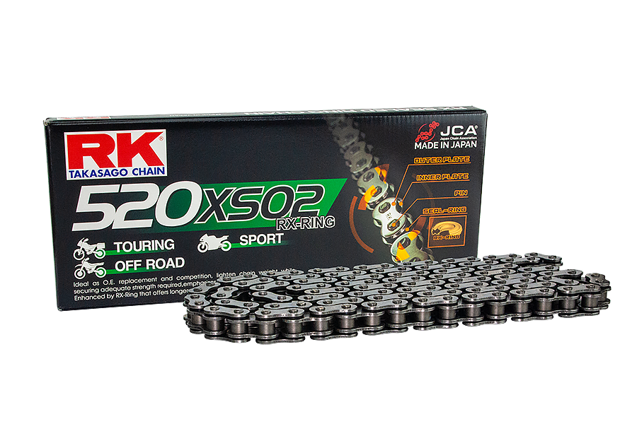 RK Cadena 520XSO2 con 104 Eslabones Enganche para Remachar
