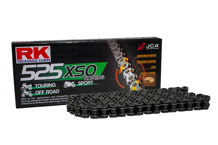 RK Cadena 525XSO con 110 Eslabones Enganche para Remachar