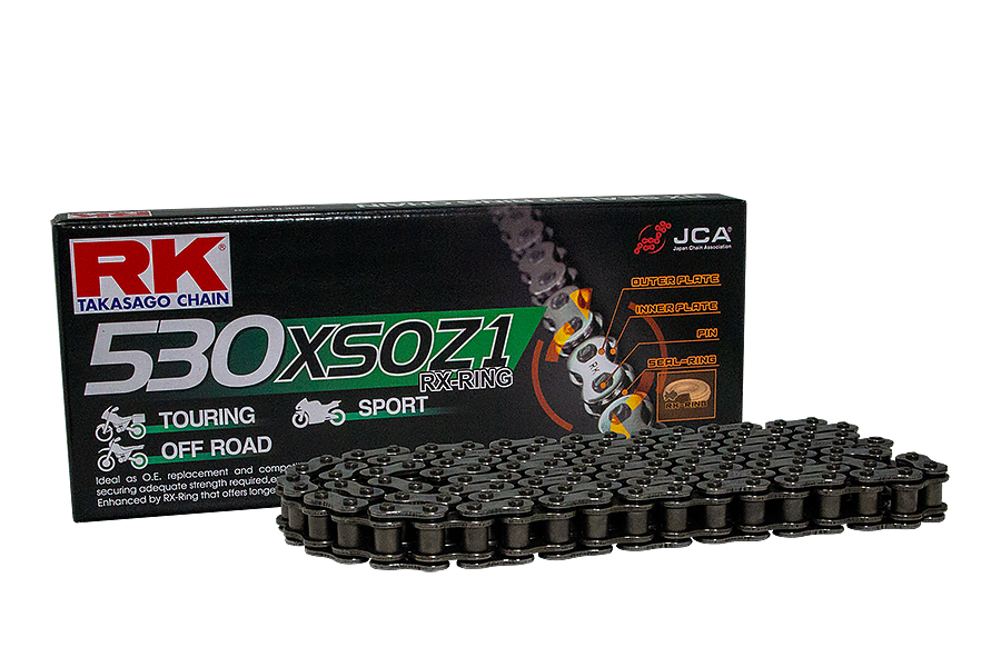 RK Cadena 530XSOZ1 con 120 Eslabones Enganche para Remachar