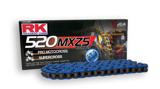 [RK520MXZ5120AZ] RK Cadena 520MXZ5 con 120 Eslabones Enganche Clip Rápido en Color Azul