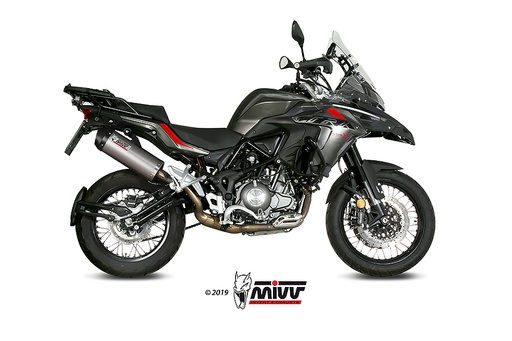 [E.004.LNC] Mivv Slip-On Oval Titan con tapa carbono Benelli TRK 502 X 2018-24