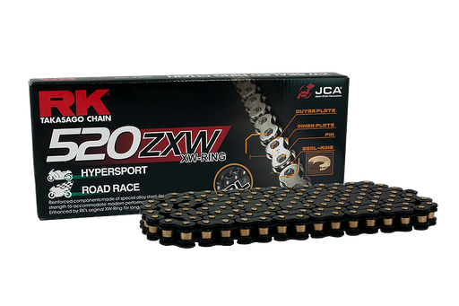 [RK520ZXW120NE] RK Cadena 520ZXW con 120 Eslabones Enganche para Remachar en Color Negro