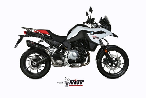 [B.033.L9] Mivv Slip-On Suono Black con tapa carbono BMW F 750 GS / F 850 GS 2018-24