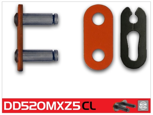 [RK520MXZ5CLNA] RK Eslabón 520MXZ5 Enganche Clip Rápido en Color Naranja