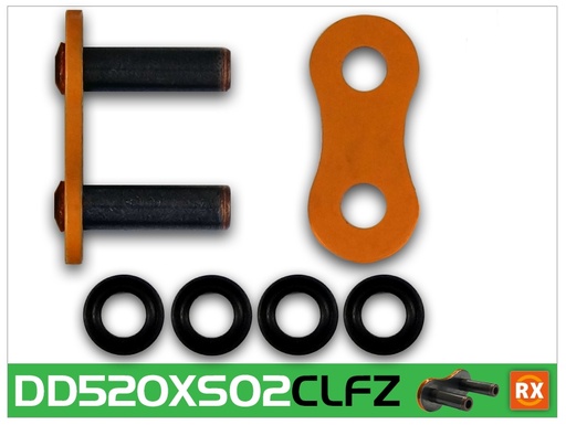 [RK520XSO2CLFNA] RK Eslabón 520XSO2/Enganche para Remachar en Color Naranja