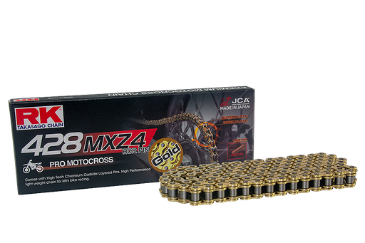 [RK428MXZ4132OR] RK Cadena 428MXZ4 con 132 Eslabones Enganche Clip Rápido en Color Oro