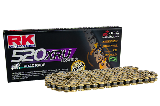 [RK520XRU122OR] RK Cadena 520XRU con 122 Eslabones Enganche Clip Rápido en Color Oro