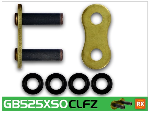 [RK525XSOCLFOR] RK Eslabón 525XSO/Enganche para Remachar en Color Oro