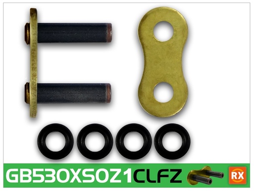 [RK530XSOZ1CLFOR] RK Eslabón 530XSOZ1 Enganche para Remachar en Color Oro
