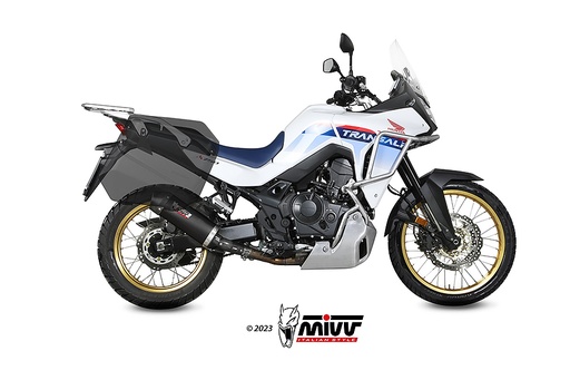 [H.086.LZC] Mivv Slip-On Oval Black con tapa carbono Honda XL750 Transalp 2023-24
