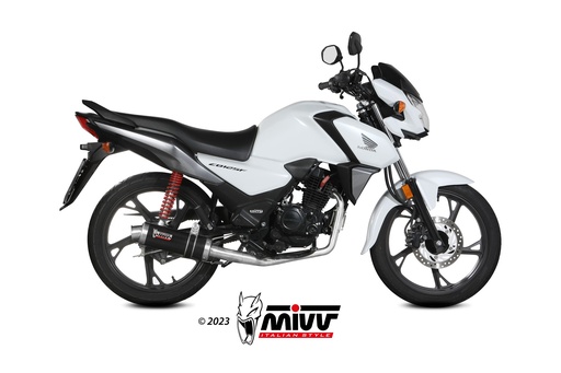 [H.088.LXB] Mivv Full system 1x1 GP Black Honda CB 125 F 2021-24