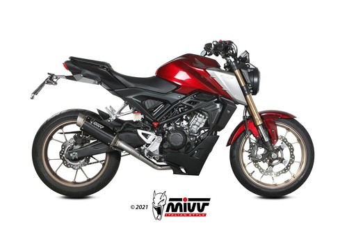[H.077.LXBP] Mivv Full system 1x1 GP Pro Black Honda CB 125 R 2021-24