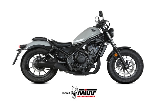 [H.091.LH1BC] Mivv Slip-On HR-1 Black con tapa en carbono Honda CMX 500 Rebel 2022-24