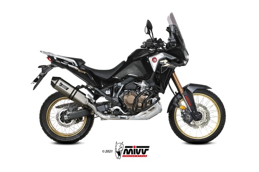 [H.079.LRX] Mivv Slip-On Speed edge St. Steel con tapa carbono Honda CRF 1100 L Africa Twin 2020-23
