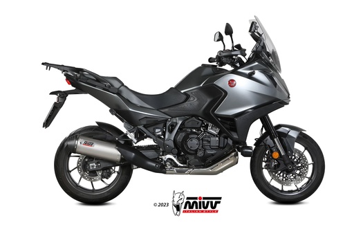 [H.089.LNC] Mivv Slip-On OVAL Titanium con tapa en carbono Honda NT 1100 2022-24
