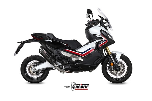 [H.066.L9] Mivv Slip-On Suono Black con tapa carbono Honda X-ADV 750 2017-24