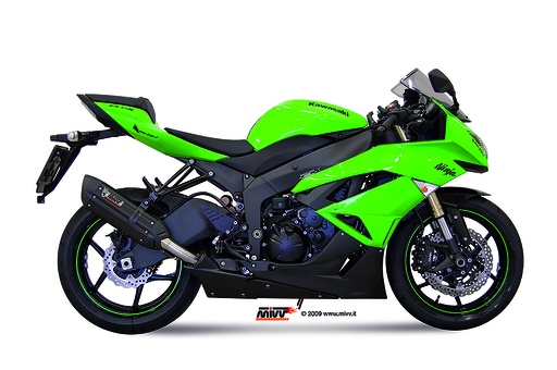 [K.022.L9] Mivv Slip-On Suono black con tapa carbono Kawasaki ZX-6 R 2009-16 / ZX-6 R 636 2013-16