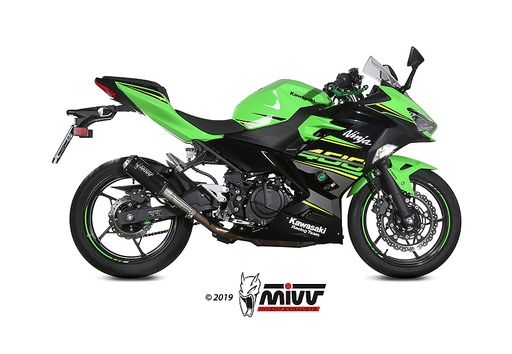 [K.047.SM3B] Mivv Slip-On Mk3 Black Kawasaki Ninja 400 2018-23 / Z400 2019-23