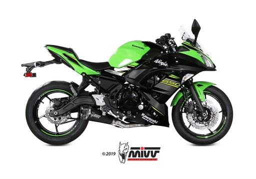 [K.044.LDRB] Mivv Full system 2x1 Delta Race Black Kawasaki Ninja 650 / Z650 2017-23