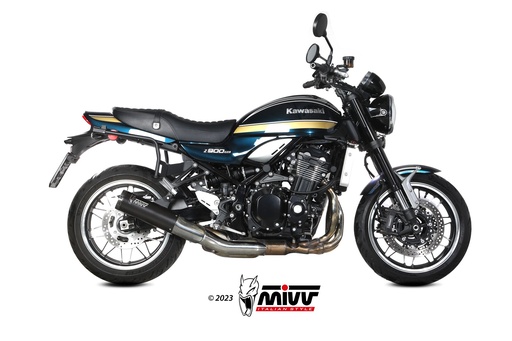 [K.046.LH1BC] Mivv Slip-On HR-1 Black con tapa en carbono Kawasaki Z900 RS 2018-24
