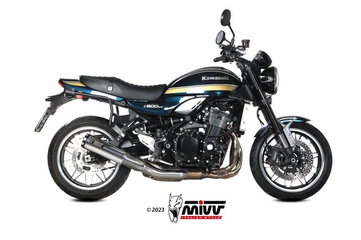 [K.046.LH1XA] Mivv Slip-On HR-1 POLISHED St. Steel Kawasaki Z900 RS 2018-24