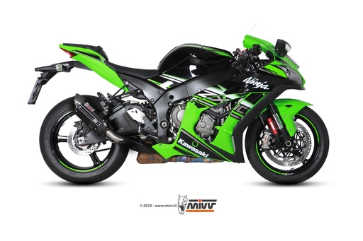 [K.042.L9] Mivv Slip-On Suono Black con tapa carbono Kawasaki ZX-10 R / RR / SE 2016-24