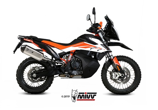 [KT.021.LRX] Mivv Slip-On Speed edge St. Steel con tapa carbono KTM 790 Adventure/R 19-24 / 890 Adventure/R 20-24