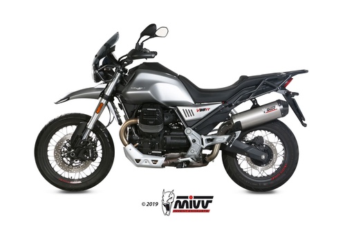 [M.013.LNC] Mivv Slip-On Oval Titan con tapa carbono Moto Guzzi V85 TT 2019-24