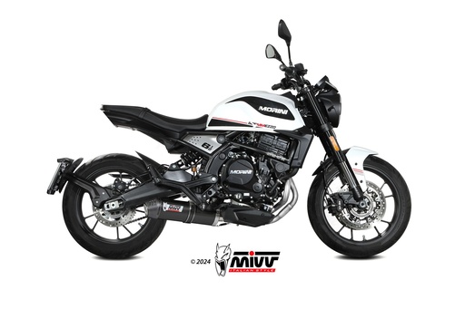 [MM.002.LZC] Mivv Slip-On Oval Black con tapa carbono Moto Morini Seiemmezzo STR 2022-24