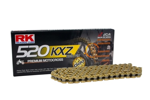 [RK520KXZ120OR] RK Cadena 520KXZ con 120 Eslabones Enganche Clip Rápido en Color Oro