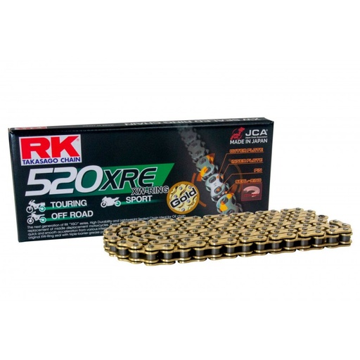 [RK520XRE102OR] RK Cadena 520XRE con 102 Eslabones con Enganche para Remachar en Color Oro